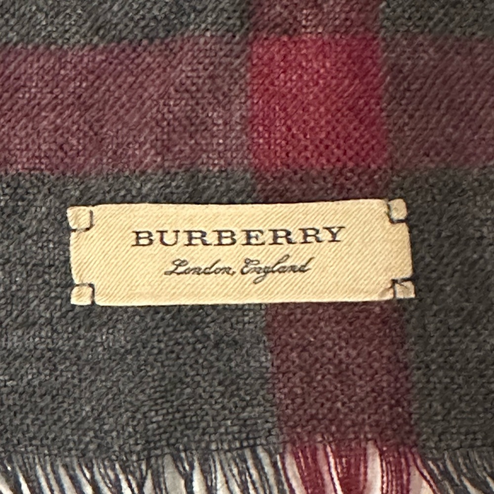 Burberry Black and Red Checkered Scarf